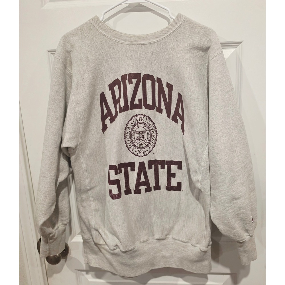 Champion Arizona State Sweatshirt Mens M Gray Cotton Reverse Weave Vintage ASU